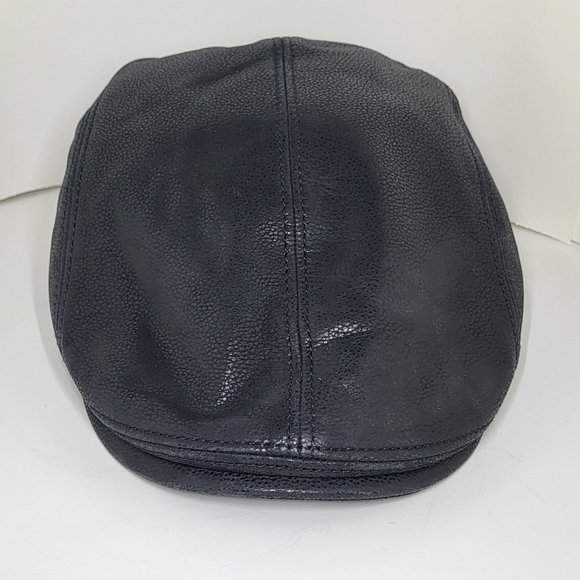 Gottmann of Germany Jackson-L Black Leather Cap NWT - Picture 1 of 5